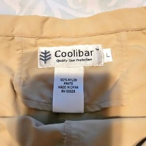 Coolibar khaki pants sun protection light weight size L